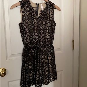 Black and nude romper